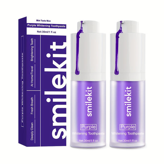 Mint Flavor,Purple Whitening Toothpaste, Light Mini Purple Toothpaste, Deep Cleaning, Mild and Spicy, Fresh Breath, Oral Cleaning Whitening Toothpaste, Travel Portable Purple Toothpaste, Home Whitening Toothpaste