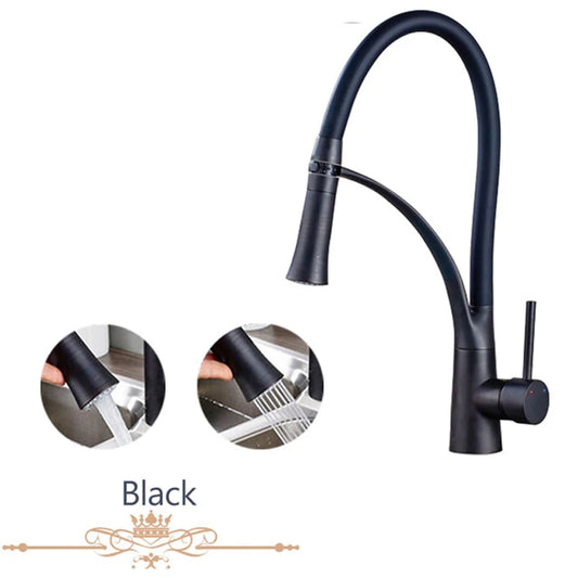 Onyzpily Black High Quality Kitchen Faucet Cold and Hot Deck Mounted Kitchen Tap Brushed nickle and Black torneira para cozinha