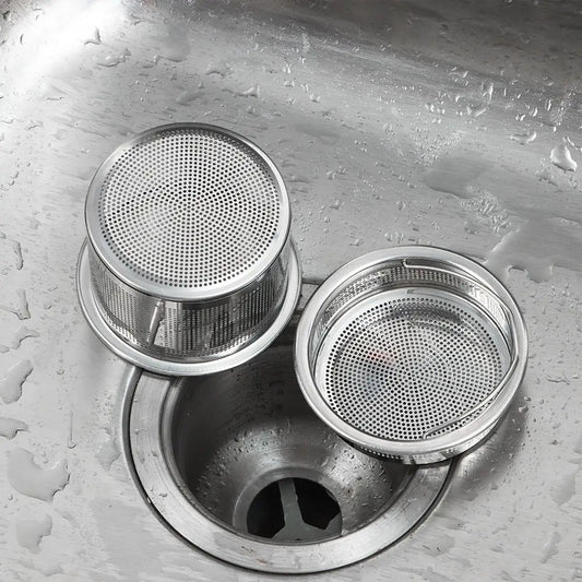 Sink Stainless Steel Strainer Stopper Kitchen Waste Plug Sewer Bathroom Floor Drain Hair Filter Basket Anti-Blocking Accessories