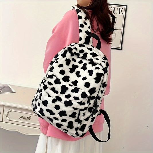 Cow Plush Backpack, Niche Schoolbag, College Student School Bag