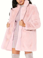 Winter Warm Plush Loose Coat, Casual Long Sleeve Fashion Teddy Outerwear, Women's Clothing
