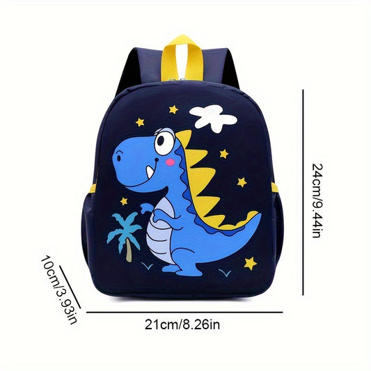 Durable Lightweight Nylon Backpack - Kids' School Bag with Side Pockets, Adjustable Straps, and Embossed Design - Hand Wash, Comfortable Street Style for Boys & Girls, Ages 3-14, Multiple Zippers