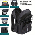 1pc Men's Large Capacity Backpack With Multiple Compartments, Stylish Travel Laptop Storage Backpack