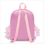 Chic Magenta Ballet Dance Backpack with Embroidered Shoes & Bow Detail - Lightweight, Foldable Nylon School Bag with Adjustable Straps, Zip Closure, and Laptop Compartment