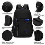 Men'S Casual Nylon Backpack - High-Capacity Travel Laptop Bag for Daily Commute, Middle School, High School, and College Students - Durable, Lightweight, and Easy to Clean