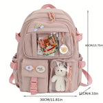 Women's Travel Backpack Women's Multi-Pocket Waterproof College School Bag Transparent Bag Large Capacity Laptop Backpack Reinforcement