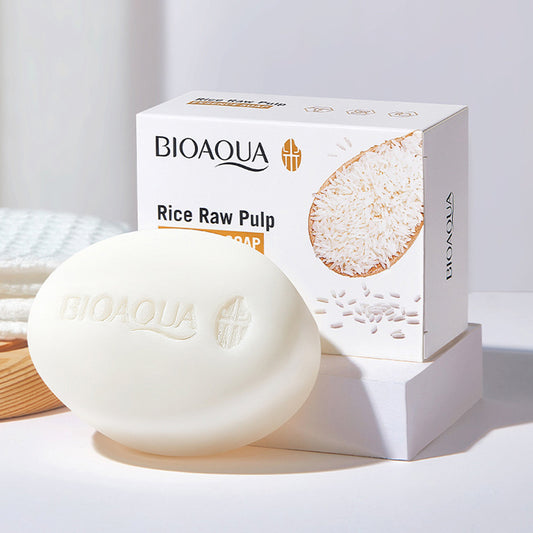 Bioaqua Premium Rice Raw Pulp Hand Soap - Natural Oil Control Face & Body Wash with Coconut Oil, Formaldehyde-Free, Ideal for All Skin Types, Rich in Essential Oils for Healthy Skin Care, Face Wash Soa