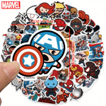 50pcs Avengers Officially Licensed Vinyl Stickers Q-Version Heros Tony Stark Holk Captain America Waterproof Cartoon For Laptop Bumper Water Bottles Computer Phone Hard Hat Car And Decals