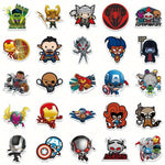 50pcs Avengers Officially Licensed Vinyl Stickers Q-Version Heros Tony Stark Holk Captain America Waterproof Cartoon For Laptop Bumper Water Bottles Computer Phone Hard Hat Car And Decals