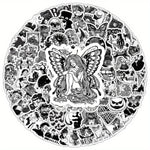 100pcs Gothic Black And White Graffiti Style Stickers Tablet Laptop Phone Case Refrigerator Skateboard Decorative Stickers Waterproof