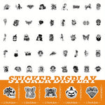 100pcs Gothic Black And White Graffiti Style Stickers Tablet Laptop Phone Case Refrigerator Skateboard Decorative Stickers Waterproof
