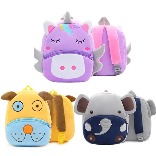 Cute Cartoon Plush 1pc Zoo Series School Bag - Backpack For Boys & Girls