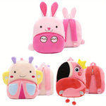 Cute Cartoon Plush 1pc Zoo Series School Bag - Backpack For Boys & Girls