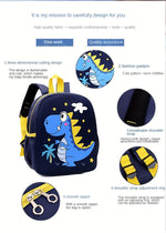 1pc New Backpack School Bag, Cartoon Animal Print Backpack For Boys And Girls