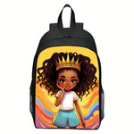 Digital Print Fashion Crown Women's Shoulder Backpack Youth School Bag