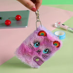 Cute Cartoon Plush Journal Hand Account Book, Cute Cat Children's Writing Book, School Bag Pendant Holiday Gift Book