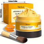 1pc, Turmeric Vitamin C Clay Mask, Deep Cleansing Face Mask, Skin Care Improve Blackheads Acne Dark Spots And Even Out Skin Tone Facial Mask, Control Oil And Refining Pores