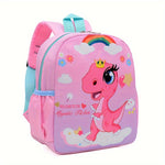 Durable Lightweight Nylon Backpack - Kids' School Bag with Side Pockets, Adjustable Straps, and Embossed Design - Hand Wash, Comfortable Street Style for Boys & Girls, Ages 3-14, Multiple Zippers