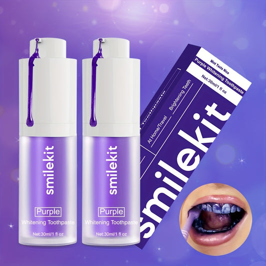 Mint Flavor,Purple Whitening Toothpaste, Light Mini Purple Toothpaste, Deep Cleaning, Mild and Spicy, Fresh Breath, Oral Cleaning Whitening Toothpaste, Travel Portable Purple Toothpaste, Home Whitening Toothpaste