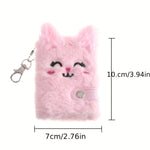Cute Cartoon Plush Journal Hand Account Book, Cute Cat Children's Writing Book, School Bag Pendant Holiday Gift Book