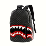Stylish Large Mouth Shark Backpack Versatile Business Backpack Large Capacity College Backpack Portable Travel Bag for Work and School, Unisex School Bag with Random Print