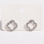 New Fashion Leaf Hollow Zircon Stud Earrings for Women Elegant Niche Triple Flower Earrings Party Jewelry Gift