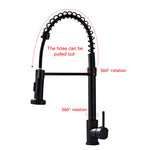 Faucet Spring Pull-Out Sprayer Kitchen Faucets Swivel Nozzle Sink Mixer Taps Hot Cold Water Ceramic Valve Dual-Use Single Holes