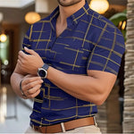 Brand New Boyfriend Shirt Long Sleeve Slim Fit Button Lapel Men's Tops 2024 Autumn Fashion 3D Stripe Print Party Shirt S-6XL