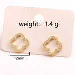 New Fashion Leaf Hollow Zircon Stud Earrings for Women Elegant Niche Triple Flower Earrings Party Jewelry Gift