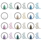 12 Colors Set Glitter & Shimmer Eyeliner Stick Pack - Long-Wearing Blue Tone Eyeliner Pencil with Smooth Application - Versatile