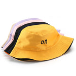 FS Orange Yellow Bucket Hats For Men Women Streetwear Hip Hop Panama Cap Cotton Double-sided Windproof Fisherman Hat Bob Homme