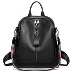 Zency Soft Genuine Leather Backpack Casual Large Capacity Women Knapsack Leather Rucksack Shoulder Bag Black Purse Sac