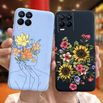 For Realme 8 Case Lavender Sunflower Silicone Back Cover For Realme 8 Pro 8i Realme8 4G RMX3085 Soft TPU Phone Case Luxury Coque
