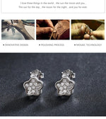 Modian Simple Full CZ Stud Earrings Fashion 925 Sterling Silver Flower Lovely Earring For Women Girls Party Accessories Jewelry