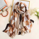 180*90cm Classic Summer Beach Prints Silk Scarves Female Shawl Women Foulard Cover-ups Wrap Bandanna Muffler Chiffon Hijab lady