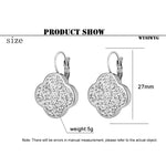 Hot Korean Fashion Four-leaf Clover Zircon Pendant Earrings Temperament women Drop Earrings auricular girl needling Ear Jewelry