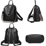 Zency Soft Genuine Leather Backpack Casual Large Capacity Women Knapsack Leather Rucksack Shoulder Bag Black Purse Sac