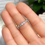 Huitan Fashion Contracted Design Women's Ring with Brilliant White Cubic Zirconia Wedding Party Daily Wearable Statement Jewelry