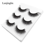 New 3 pairs natural false eyelashes fake lashes long makeup 3d mink lashes extension eyelash mink eyelashes for beauty #X11
