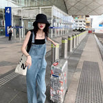 Denim Jumpsuits Women Solid Basic Overalls BF Chic College High Street Office Lady Elegant Long New Hot Sale Blue Fashion 2021