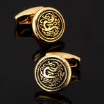 Golden CUFFLINKS NEW dice maple leaf music playing card Golden Dragon Cufflinks men's Wedding Shirt badge pin gifts wholesale