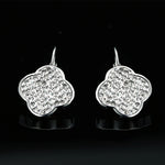 Hot Korean Fashion Four-leaf Clover Zircon Pendant Earrings Temperament women Drop Earrings auricular girl needling Ear Jewelry