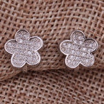 GRACE JUN New Flower Clip on Earrings No Pierced Gorgeous Bride Wedding AAA Cubic Zircon  No Hole Earrings High Quality Ear Clip