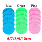 5/10pcs 6/7/8/9cm Face Round Makeup Remover Tool Natural Wood Pulp Sponge Cellulose Compress Cosmetic Puff Facial Washing Sponge