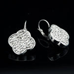 Hot Korean Fashion Four-leaf Clover Zircon Pendant Earrings Temperament women Drop Earrings auricular girl needling Ear Jewelry