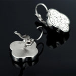 Hot Korean Fashion Four-leaf Clover Zircon Pendant Earrings Temperament women Drop Earrings auricular girl needling Ear Jewelry