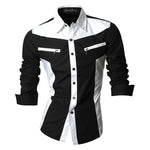 jeansian Spring Autumn Features Shirts Men Casual Shirt Long Sleeve Male Shirts Zipper Decoration (No Pockets) K018