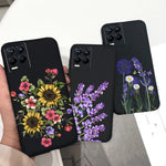 For Realme 8 Case Lavender Sunflower Silicone Back Cover For Realme 8 Pro 8i Realme8 4G RMX3085 Soft TPU Phone Case Luxury Coque