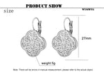 Hot Korean Fashion Four-leaf Clover Zircon Pendant Earrings Temperament women Drop Earrings auricular girl needling Ear Jewelry