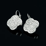 Hot Korean Fashion Four-leaf Clover Zircon Pendant Earrings Temperament women Drop Earrings auricular girl needling Ear Jewelry